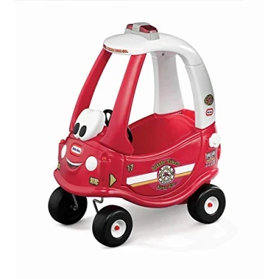 Imagen de Little Tikes Cozy Coupe Fire Ride ‘n Rescue, los niños conducen empujándose con pies en el suelo, Correpasillos de empuje claxon, botón arranque &amp; tapa gasolina, Edad: 18+ meses