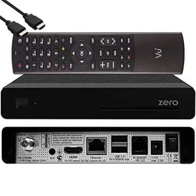 Imagen de VU+ Zero HW Version 2 Receptor de satélite DVB S2 Full HD E2 Linux, Youtube, con función grabación, Lector Tarjetas, Reproductor Multimedia, USB, Cable HDMI EasyMouse, Negro