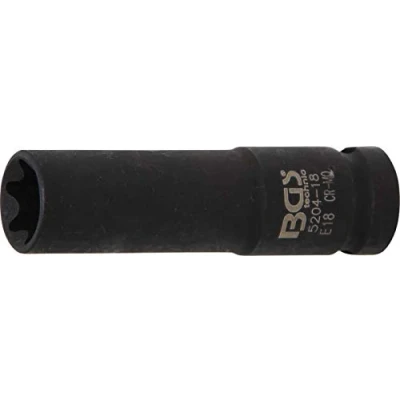 Imagen de BGS 5204 18 Llave de vaso impacto E Torx, larga entrada 12,5 mm (1/2&quot;) E18
