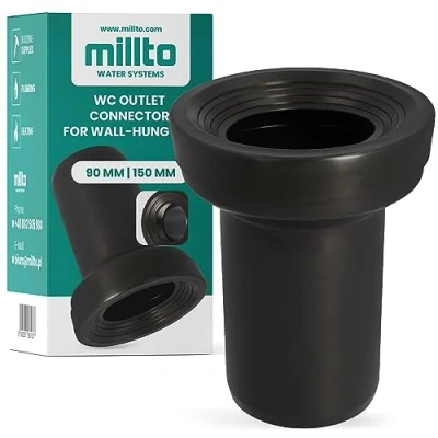 Imagen de Millto™ Geberit Tubo de desagüe para inodoro (90 x 150 cm, polipropileno, cisterna, tubería tuberías, alcantarillado