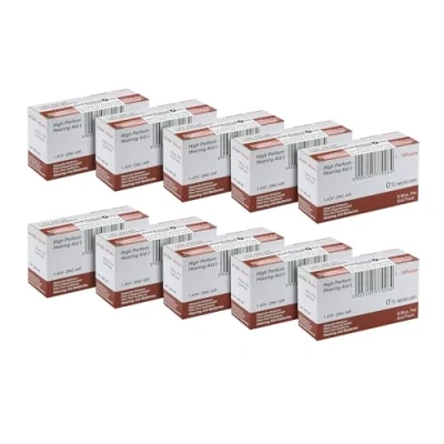 Imagen de everActive 312 600 Pilas para audífonos de Alto Rendimiento, Zinc Aire, 100 blísteres, 4 años duración, marrón, ultrasonic PR41