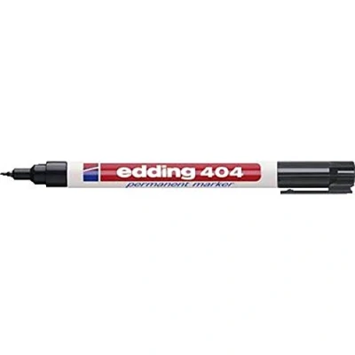 Imagen de edding 404 marcador permanente, negro, 10 rotuladores, punta fina redonda 0,75 mm, resistente al agua, de secado rápido, rotuladores indelebles, para cartón, plástico, madera, metal, vidrio