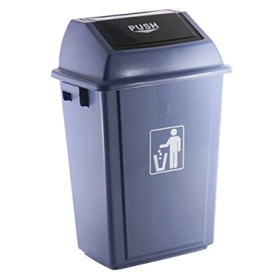 Imagen de Papelera contenedor q connect plastico con tapa de balancin 40 litros gris 410x280x610 mm