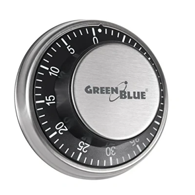 Imagen de Temporizador minutero timer de cocina mecánico con imán magnético cronómetro Green Blue 60 minutos imagen cerradura caja fuerte