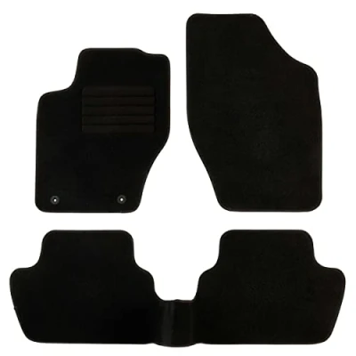 Imagen de DBS 1763180 Alfombrillas de coche A medida para 3 uds. Antideslizante Moqueta en negro 900 g/m² Aspecto terciopelo Modelo Star