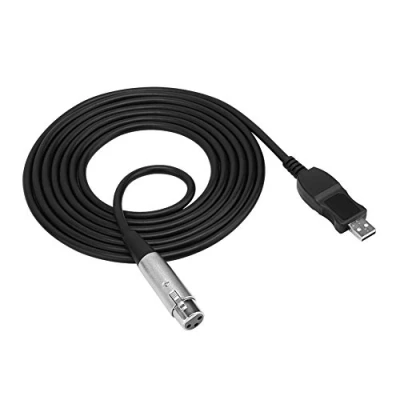 Imagen de 2.8M / 9.2Ft XLR hembra a Cable USB 2.0 de conexi¡§?n micr¡§?fono 3 pines Adaptador del Convertidor audio conector Cables