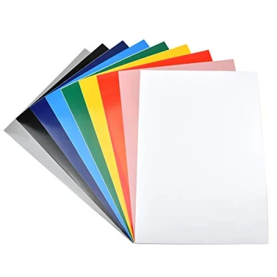 Imagen de Evergreen Goods Ltd 10 Hojas A4 Color Autoadhesivo Impermeable Mate/Blillante Cricut Vinilo Láser Imprimible Adecuado para Máquinas de Troquelado (Paquete Mixto (Uno Cada))