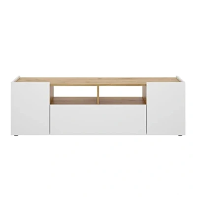 Imagen de DEKIT GRUPO RIMOBEL ISOLA Mueble de TV bajo, Melamina, Blanco y Nordic, 44x142x35 cm