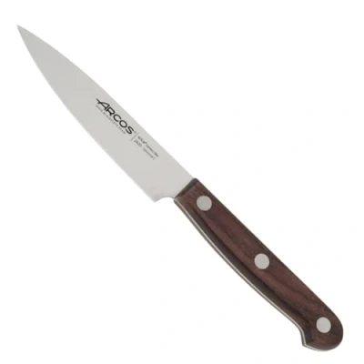 Imagen de Arcos Cuchillo pelar Acero Inoxidable Nitrum. frutas y verduras. Mango madera palisandro marrón Hoja 100 mm. Innovación, elegancia. Serie Atlántico. Color marrón.
