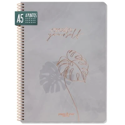 Imagen de Bullet Journal dotted A5 con espiral [Create yourself] 160 páginas Cuaderno de lunares espiral, bloque universitario, Sprial Block, Bloc notas Trendstuff by Häfft