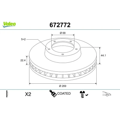 Imagen de VALEO Disco de freno RENAULT: Megane 4, IV Sedán, DACIA: Duster SUV, II 672772 402066300R,8660002096,4020600Q0M,4020600Q1A