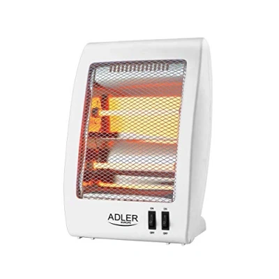 Imagen de Adler AD7709 Estufa eléctrica de cuarzo portátil, radiador halógeno, 2 niveles temperatura, sistema seguridad, 400/800W
