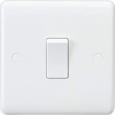 Imagen de Knightsbridge CU1200 Plástico Blanco, Borde Curvo, Light Switch Intermediate