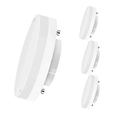 Imagen de LVWIT Bombillas LED GX53, 5W equivalente a 40W, 3000K Luz Blanca Cálida, 470 lm, Bajo Consumo, No Regulable Pack de 4 Unidades.