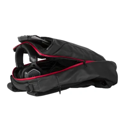 Imagen de Konix Drakkar Mochila protectora y de transporte Ragnarr para ordenador portátil gaming (17 pulgadas), volumen 27 l, negro rojo