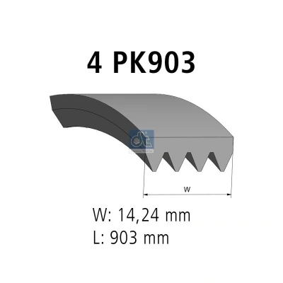 Imagen de Correa trapecial poli V DT SPARE PARTS 7.54800