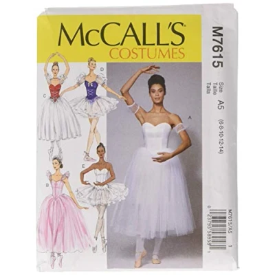 Imagen de MCCALL &#039;s Patterns 7615 A5 e Instrucciones para Hacer Disfraces de Ballet, Multicolor, tamaño 6 14