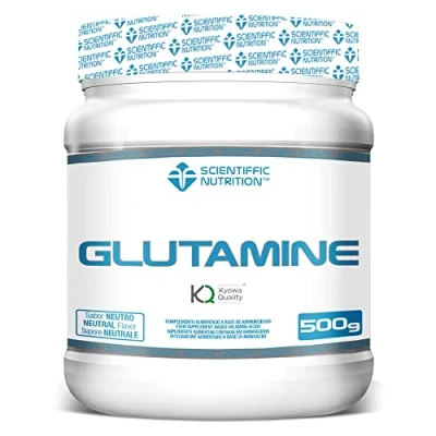 Imagen de Scientiffic Nutrition Glutamine Neutro, Glutamina 100% Pura en Polvo Sin Sabor, Favorece el Desarrollo y Recuperación Muscular, con Sello Kyowa Quality 500g