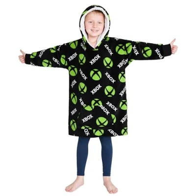 Imagen de Xbox Sudadera Niños con Capucha de Forro Polar Talla Única, Manta Oversized Regalos para Gamers Navidad