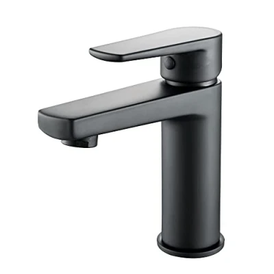 Imagen de EM Grifo mezclador monomando negro mate serie Zarny elegante y moderno para baño lavabo bidé ducha (mezclador lavabo)