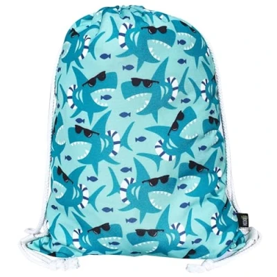 Imagen de HECKBO bolso de gimnasia para niños con tburón gafas Jardín infancia, guardería, viajes, deportes adecuado como bolsa gimnasia, mochila, juego