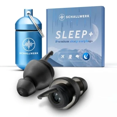 Imagen de Schallwerk ® Sleep+ tapones de protección auditiva para dormir oidos amortigua el ruido y los ronquidos ideal un sueño tranquilo