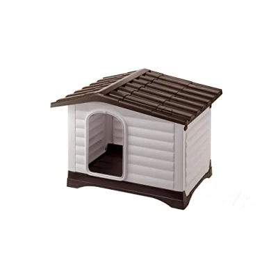Imagen de Ferplast Caseta Perro Exterior DOGVILLA 70 Resina Termoplástica, Pared Abatible para Ventilaciòn, Sistema de Drenaje Eco Sostenible Montaje Fácil 73 x 59 h 53 cm