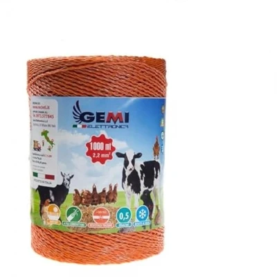 Imagen de Gemi Elettronica Hilo Conductor Redondo para Pastor eléctrico Cerca eléctrica 1000 MT 2,2 mm² Valla electrificada animales jabalí vacas caballos perros cerdos gallinas zorros