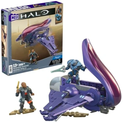 Imagen de MEGA Halo Banshee rebelde Nave espacial de bloques construcción con figuras, 205 piezas, inspirado en la serie televisión, juguete +13 años (Mattel HNC56)