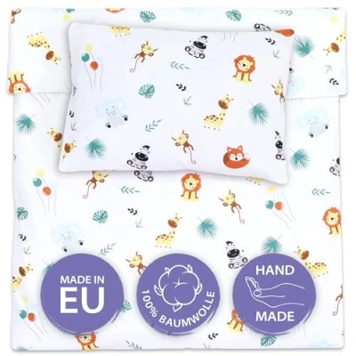 Imagen de Totsy Baby Funda nórdica Infantil 90 x 120 cm Juegos de Cama Infantiles con Almohada 60x40 algodón Dinosaurio