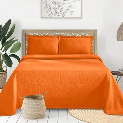 Imagen de Superior Colcha de medallón con Fundas Almohada, Algodón, Mandarín, Matrimonio