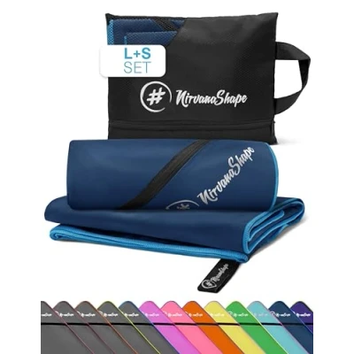 Imagen de NirvanaShape Toallas de Microfibra Absorbentes, Ligeras, Secado rápido baño, Toalla Viaje, Deportivas Ideales para Viajar, IR al Gimnasio, la Playa, Practicar Yoga