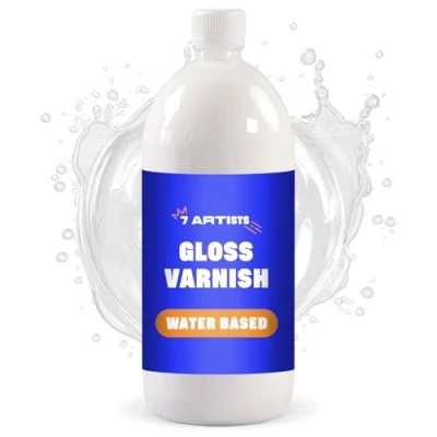 Imagen de 7 Artists Barniz Acrilico Para Pintura Acrilica 1000 ml Brillante Manualidades Al Agua Transparente Piedra Arcilla