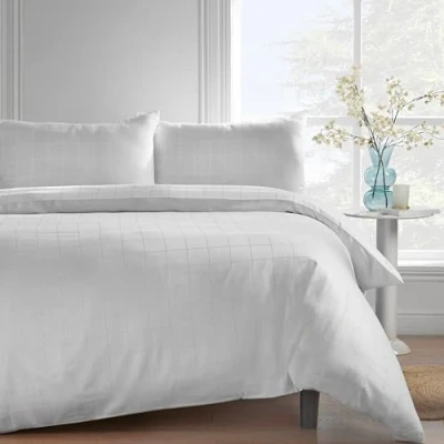 Imagen de Catherine Lansfield Sábana Bajera Ajustable para Cama Individual de algodón 300 Hilos, Color Blanco
