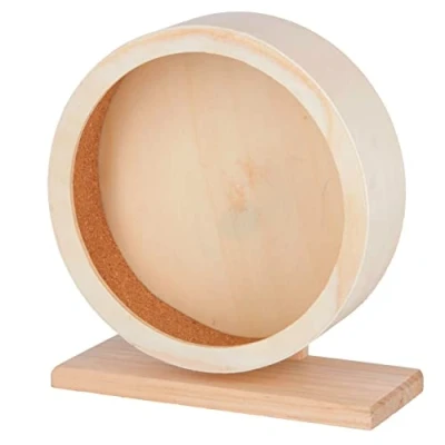 Imagen de Rueda Kerbl 81787 de madera para hámster con superficie corcho cerrada un agarre seguro, 22 cm diámetro