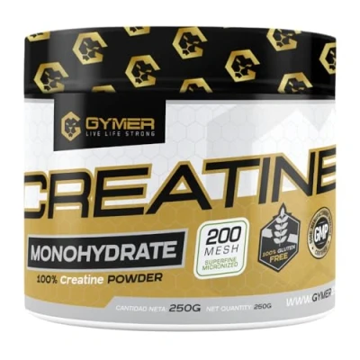 Imagen de GYMER Creatina Monohidratada, en Polvo Monohidrato, Monohidrato de Creatina, 250gr, Mejora Rendimiento Físico Sin Gluten