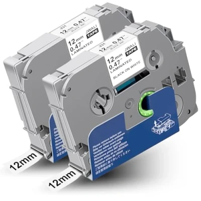 Imagen de PUWOWYE Cinta de Etiquetas Compatible con Brother Tze 231 TZ 12mm 0.47 Negro sobre Blanco para P Touch PT H100R H105 H100LB H110 H107B D400 D210 1000 H101 E100