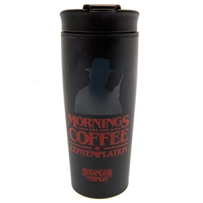 Imagen de Stranger Things MTM25371 Taza de viaje (metal, 425 ml), diseño con texto en inglés