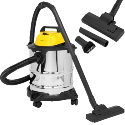 Imagen de Clatronic 263978, aspiradora de Agua/Polvo Grande y cómoda, 1200 W, Caja Acero Inoxidable, BS1313