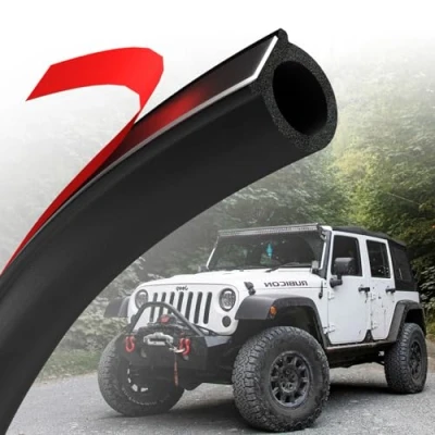 Imagen de Junta de Goma Burlete Puerta Coche Jobon 3.05M Impermeable Autoadhesiva Universal Tira Sellado Coche, para Puertas Coches, Ventana, Maletero, Capó, 19x19mm