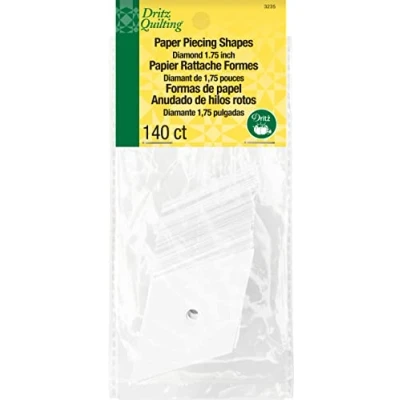 Imagen de Dritz Formas 1 3/4 Piezas de Papel Acolchado Diamante 60 Grados, 1.75 Pulgadas, 140 por Paquete, Blanco, Inch