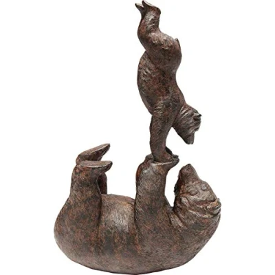 Imagen de Kare Design figura decorativa Artistic Bears Handstand Marrón, objeto decorativo, motivo oso, accesorio, salón, decoración para estanterías o aparadores, escultura decorativa, decoración, 27x18x9 cm