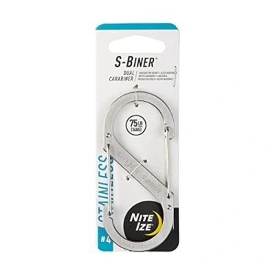 Imagen de Nite Ize S Biner Size 5 Mosquetón Doble de Acero Inoxidable #4, Hombre, L