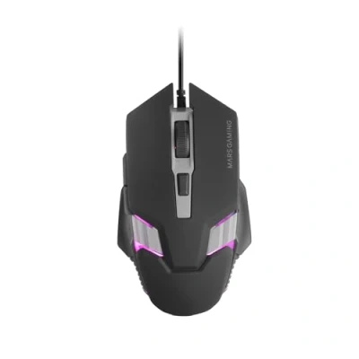 Imagen de MARSGAMING MM024, Ratón Gaming RGB, Sensor Óptico 4000 dpi, Switches Mecánicos Huano, Iluminación RGB Flow, Ajuste On The Fly 1200/2400 / 3200/4000 Compatibilidad Multiplataforma, Negro