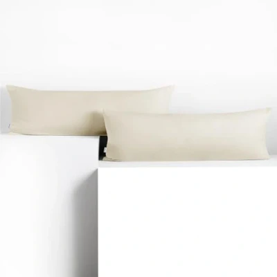 Imagen de DecoKing 2 Fundas de Almohada 40 x 200 cm algodón con Cremallera Color Crudo ámbar