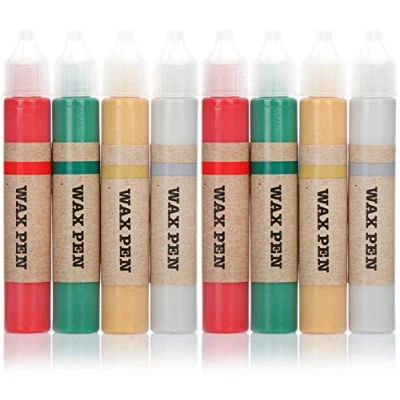 Imagen de com four® Juego de 8 bolígrafos Cera para Velas Forro en Colores geniales bolígrafo Pintar Vela (08 Piezas crayones Cera)