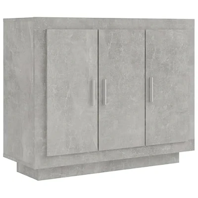 Imagen de vidaXL Aparador Armario Auxiliar Alacena Mesa Consola Entrada Pasillo Vestíbulo Recibidor Mueble de Madera Contrachapada Gris Hormigón 92x35x75 cm