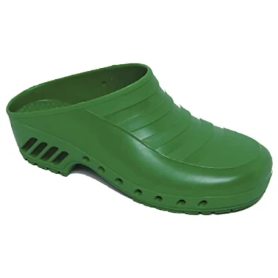 Imagen de Gima Zuecos Profesionales, Anatómicos, Unisex, Antideslizantes, Antiestáticos, Parte Superior No Perforada, Suela Color Verde, Talla EU 34, 1 Par