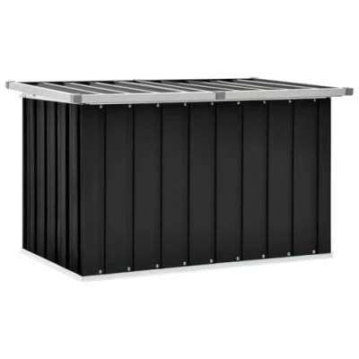 Imagen de vidaXL Caja de Almacenaje para Jardín, Baúl Cojines Almohadas Mantas, Cofre Herramientas, Porche Patio Terraza, Gris Antracita