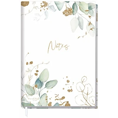 Imagen de cuaderno A5 a rayas [hojas doradas] de Trendstuff by Häfft 126 páginas, 63 hojas ideal como diario, Bullet Journal, libro ideas, escritura